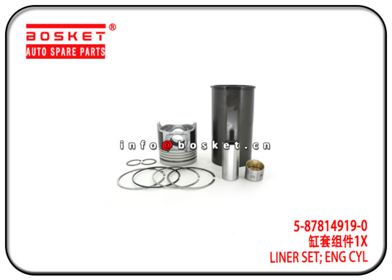 5-87814919-0 5-87813744-1 5878149190 Engine Cylinder LIner Set Suitable for ISUZU 4HE1 NQR70 