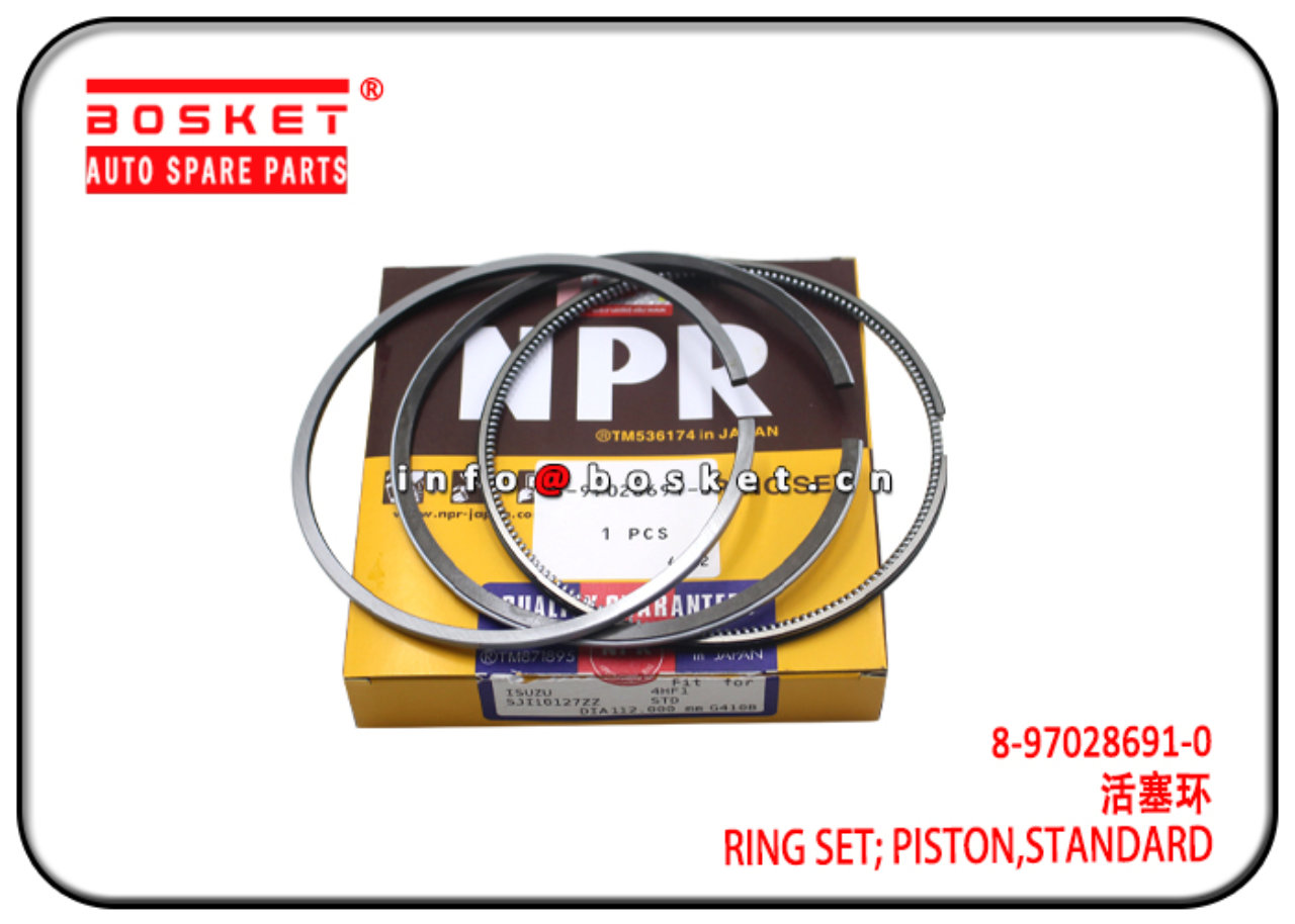8970286910 8970760470 8-97028691-0 8-97076047-0 Standard Piston Ring Set Suitable for ISUZU NPR66 4H