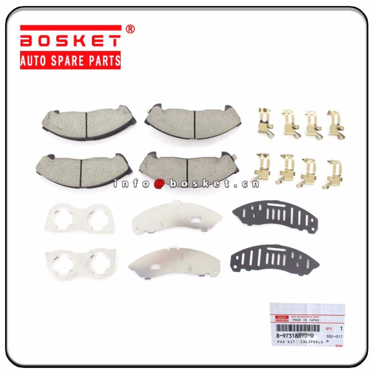 8-97318893-0 8-97082920-1 8973188930 8970829201 Front Disc Brake Caliper Pad Kit Suitable for ISUZU 