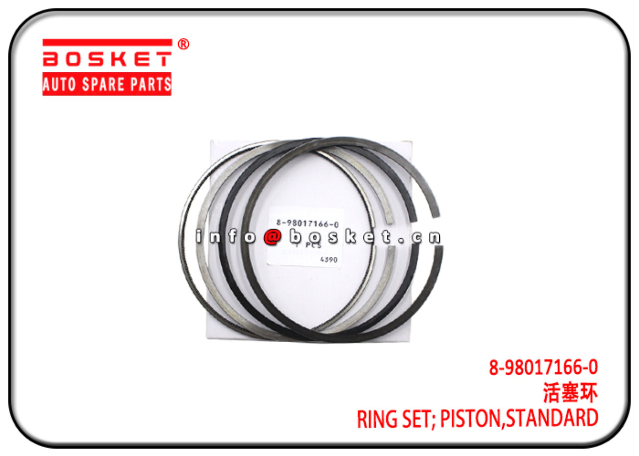 8-98017166-0 8980171660 Standard Piston Ring Set Suitable for ISUZU XE 4HK1 6HK1