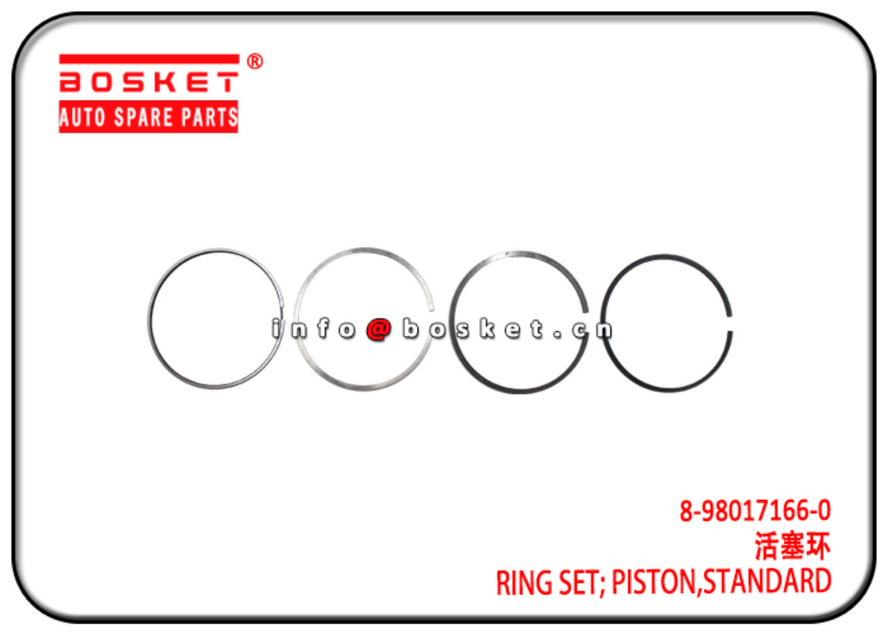 8-98017166-0 8980171660 Standard Piston Ring Set Suitable for ISUZU XE 4HK1 6HK1