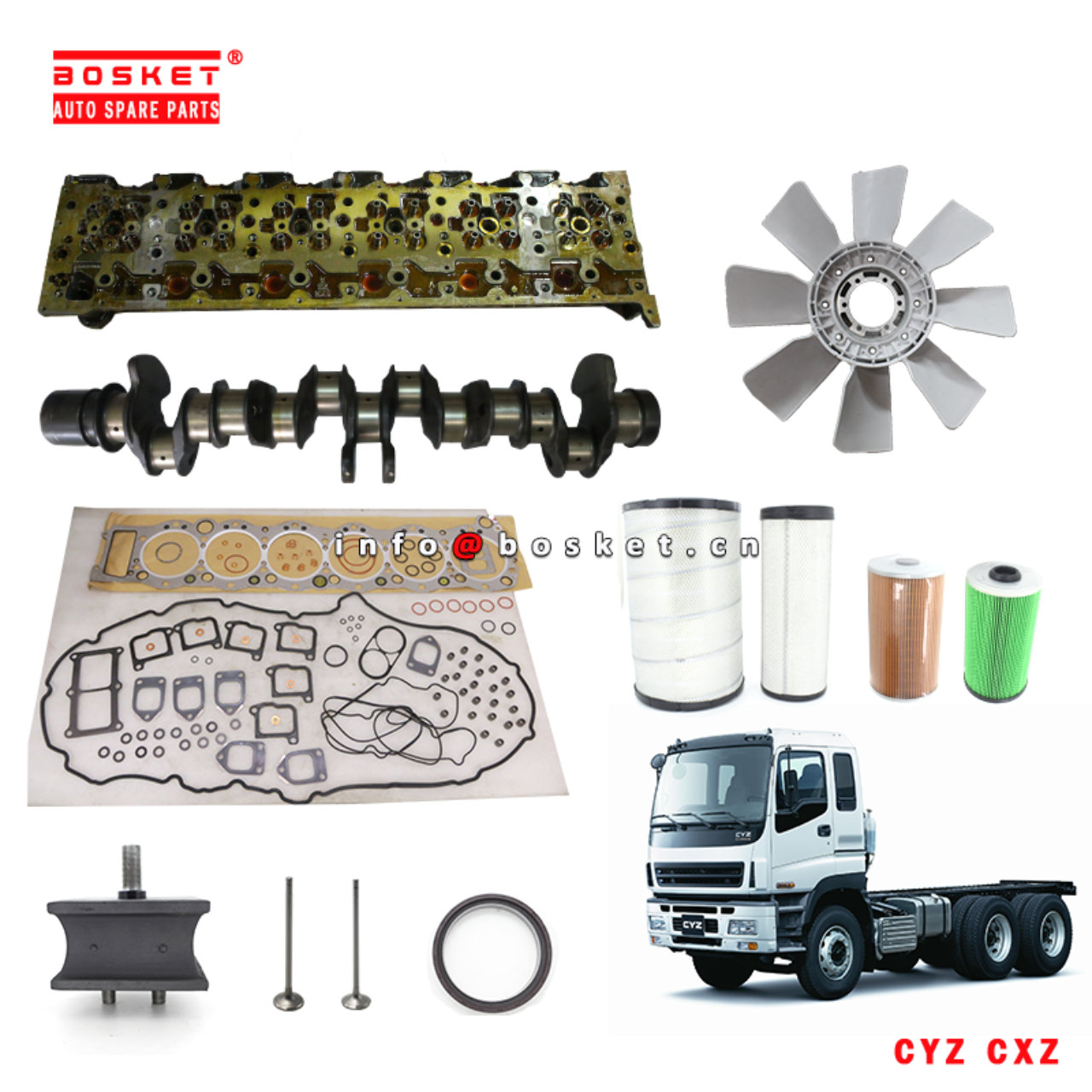 Wholesale Japanese Truck Parts for Isuzu CXZ51 EXZ51 CYZ51 CYZ52 CXZ81 6WF1 6WG1 10PE1 8PD1 8PE1 12P