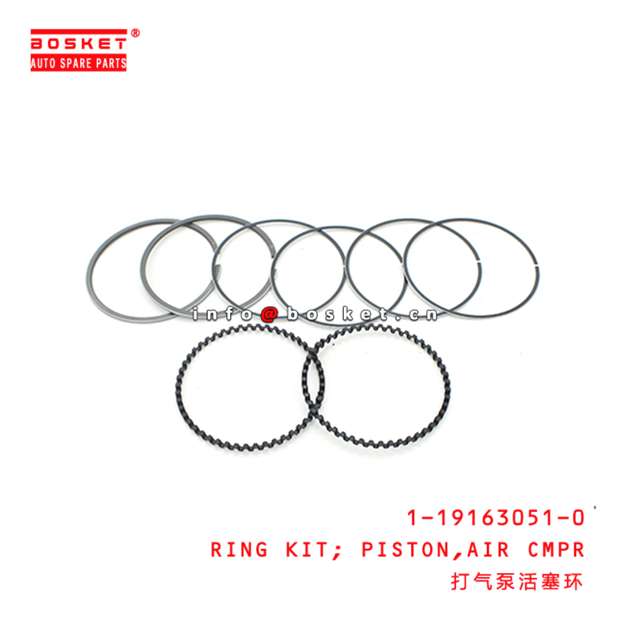 1-19163051-0 Air Compressor Piston Ring Kit 1191630510 Suitable for ISUZU CVR 6HH1