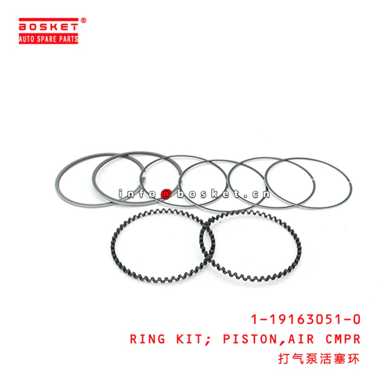 1-19163051-0 Air Compressor Piston Ring Kit 1191630510 Suitable for ISUZU CVR 6HH1