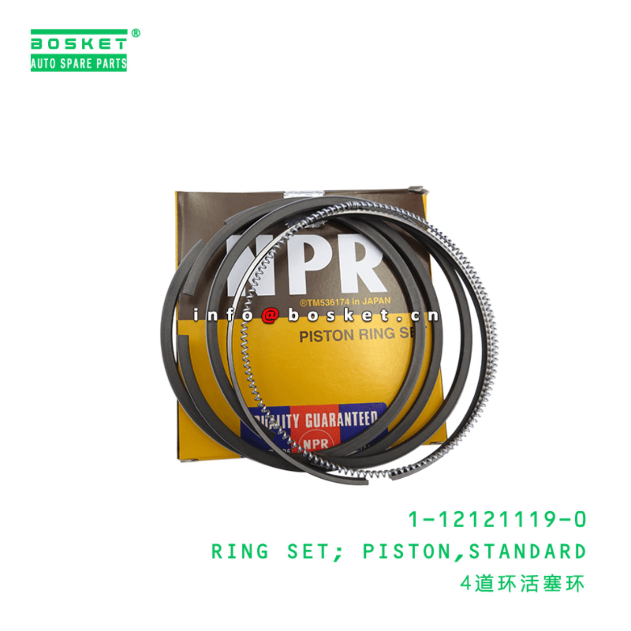  1-12121119-0 Standard Piston Ring Set 1121211190 Suitable for ISUZU NPR 6SD1T