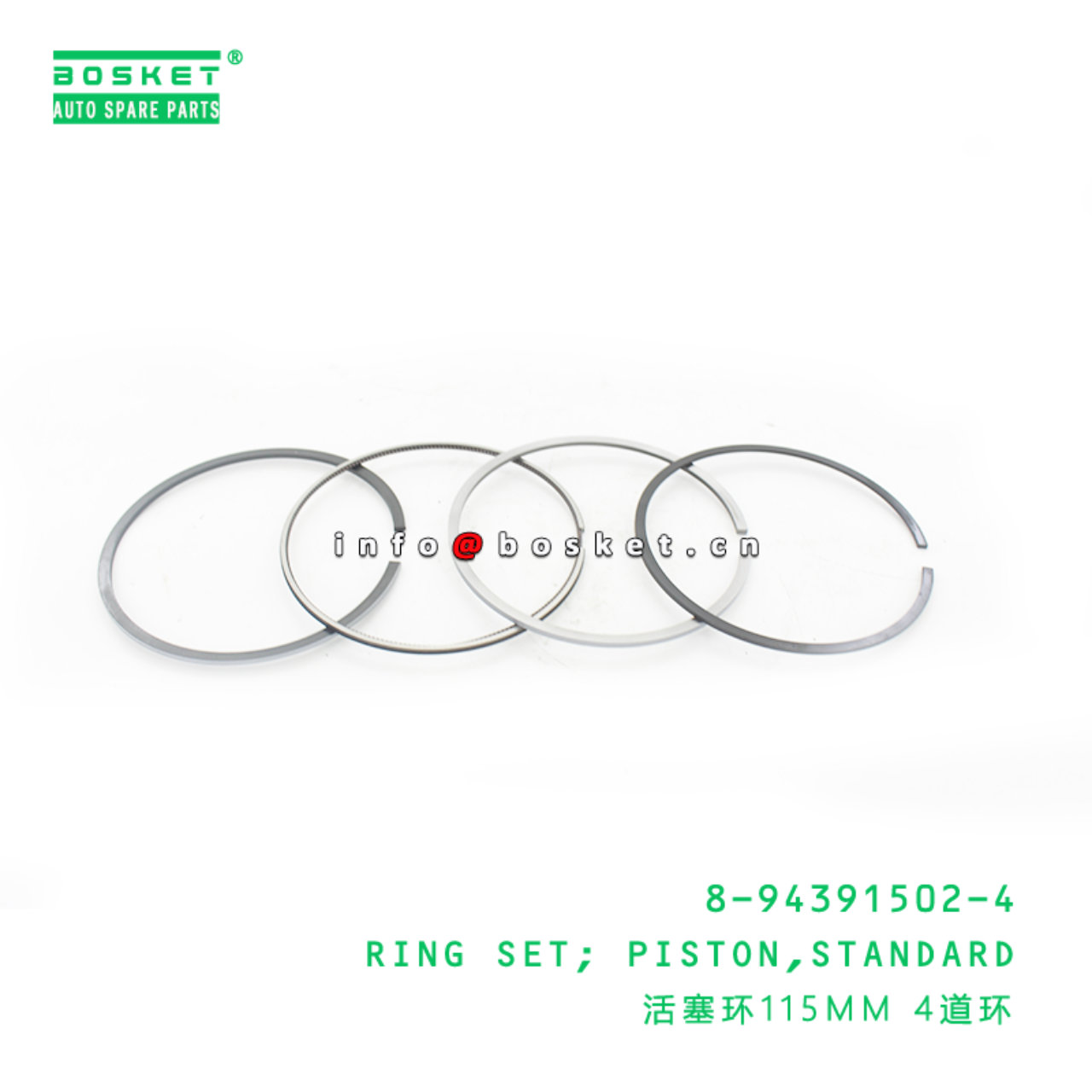 8-94391502-4 Standard Piston Ring Set Suitable for ISUZU FRR FSR FTR 8943915024