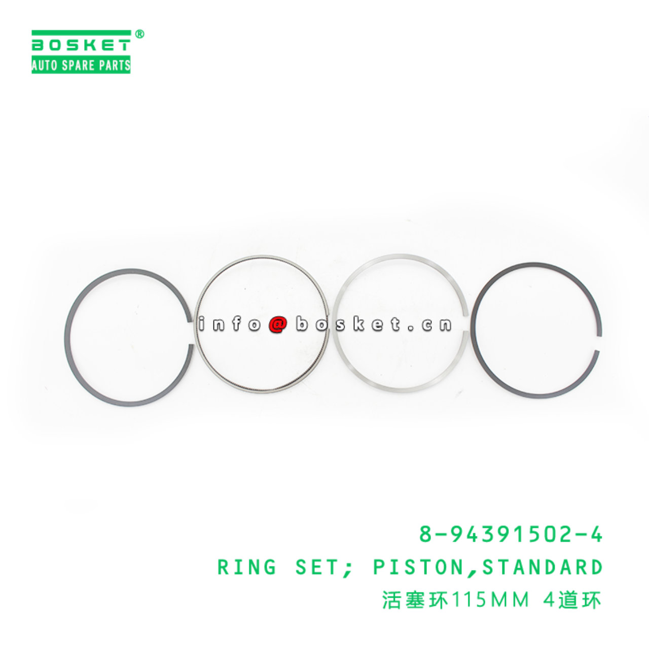 8-94391502-4 Standard Piston Ring Set Suitable for ISUZU FRR FSR FTR 8943915024