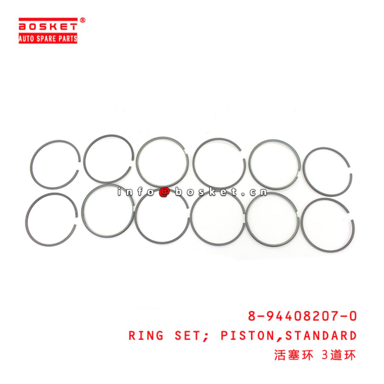 8-94408207-0 Standard Piston Ring Set Suitable for ISUZU  4JC1 8944082070
