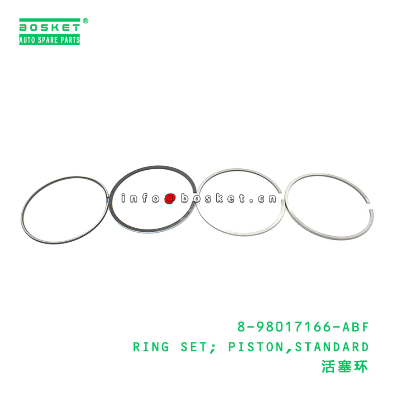 8-98017166-ABF RING SET; PISTON,STANDARD suitable for ISUZU 4HK1 6HK1 8980171660
