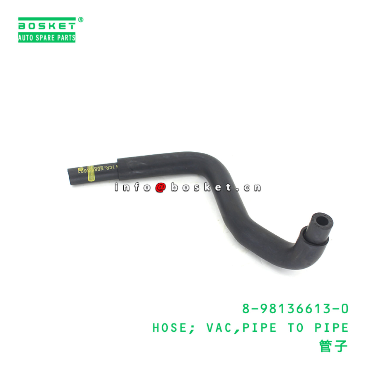 8-98136613-0 HOSE; VAC,PIPE TO PIPE suitable for ISUZU 8981366130