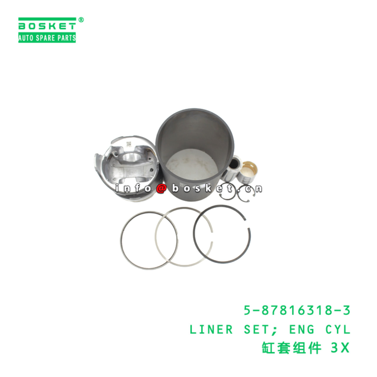 5-87816318-3 LINER SET; ENG CYL suitable for ISUZU 4HG1T 5878163183