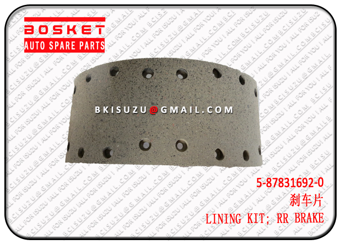 5878316920 5-87831692-0 Rear Brake Lining Kit Suitable for ISUZU NQR75 4HK1 