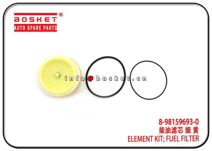 8-98159693-0 8981596930 Fuel Filter Element Kit Suitable for ISUZU 4KH1 NKR77 